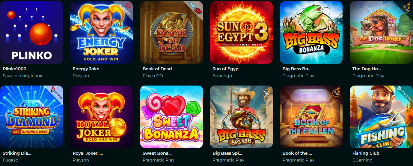 Machines à sous Savaspin - Jeux de casino en ligne